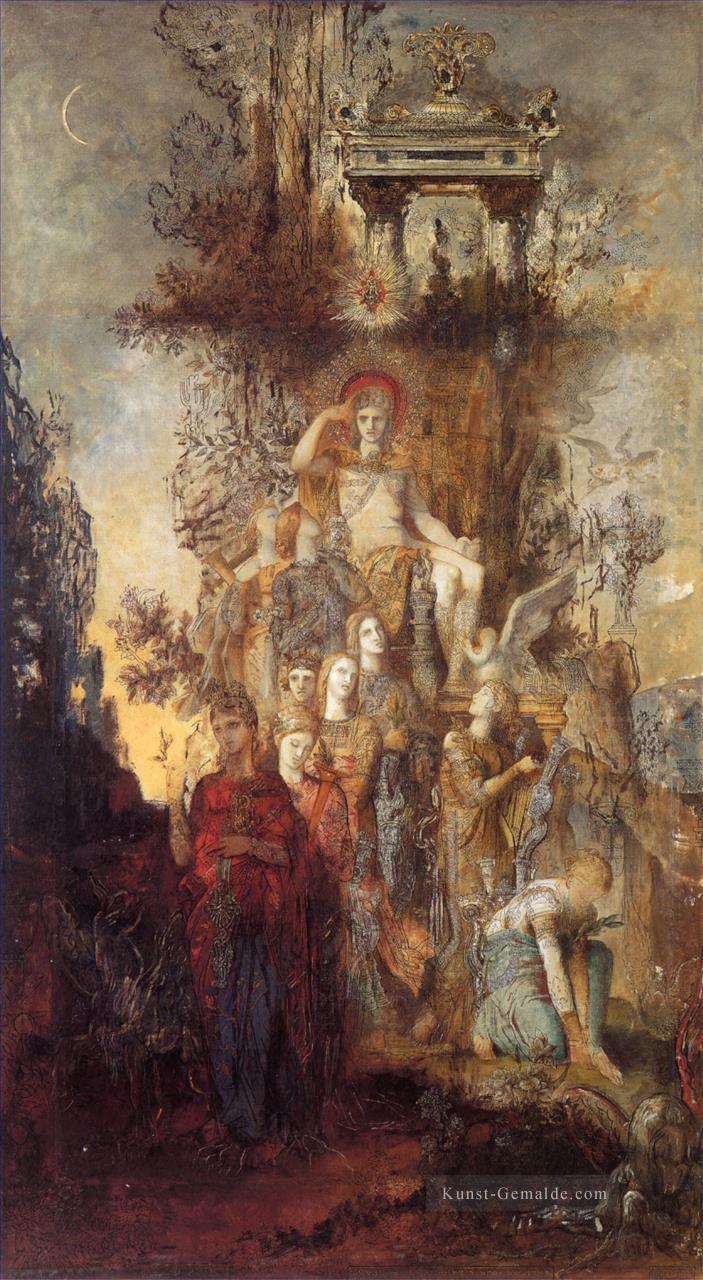 die Musen verlassen ihr Vater Apollo Symbolik Gustave Moreau gehen Ölgemälde
